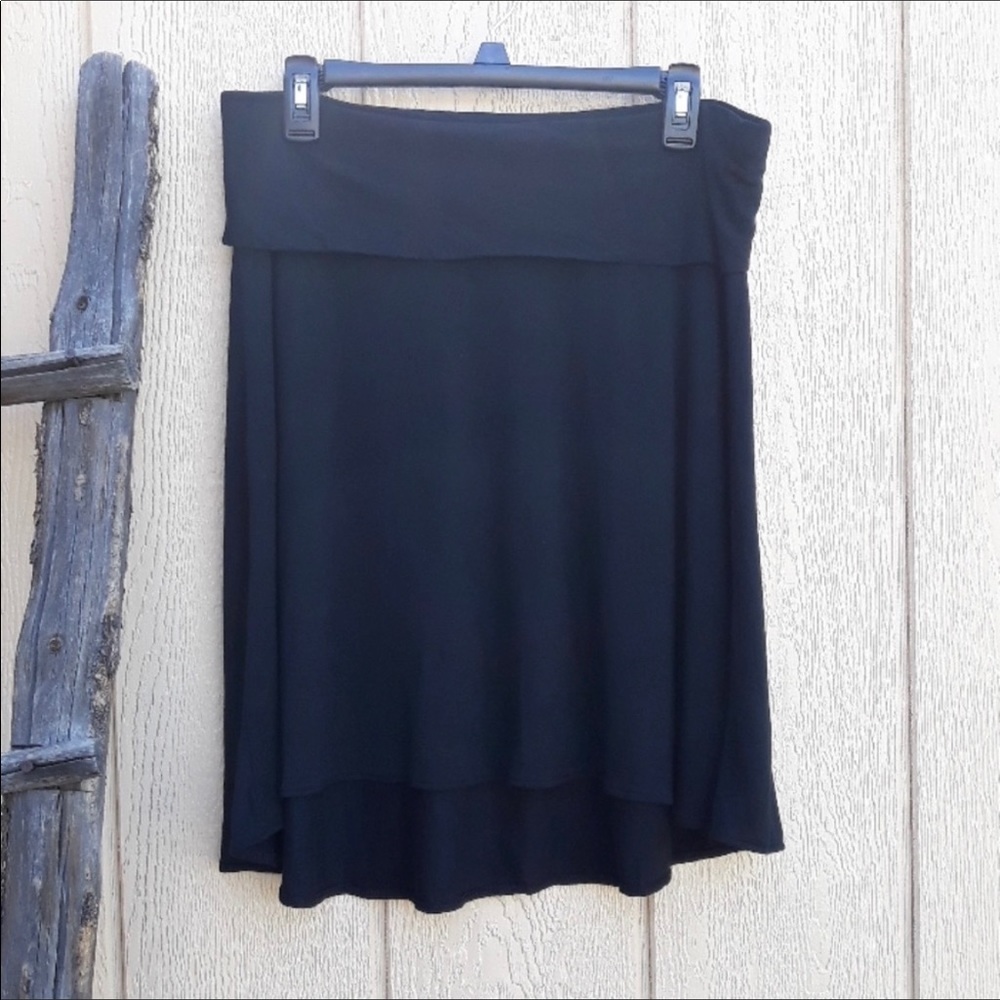 Gap Maternity Black High Low Circle Skirt Size S